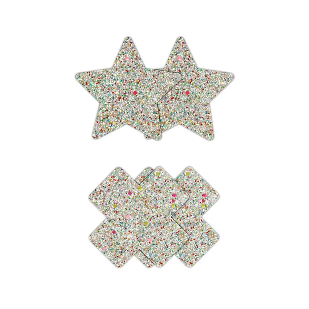 Pretty Pasties Star & Cross Glow 2 Pair 2