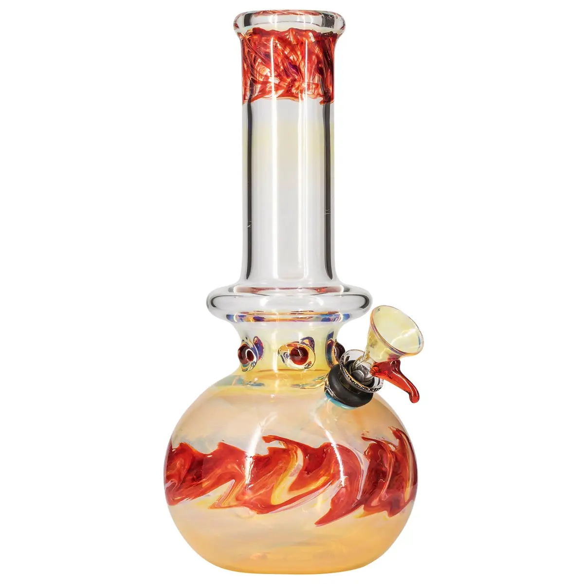 La Pipes Time Traveler Silver Fumed Pull-Stem Bubble Bong 8" 1