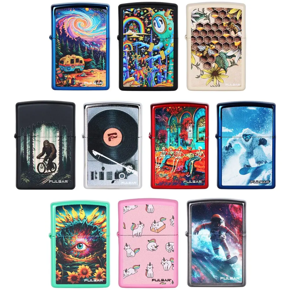 10Ct Box - Pulsar Design Series Zippo Lighter Prepack 3 1