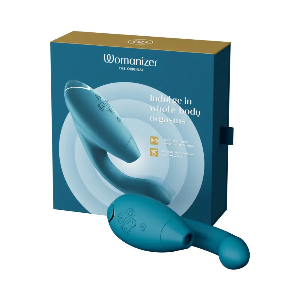 Womanizer Duo 2 Rechargeable Dual Stimulation Pleasure Air And G-Spot Vibrator Petrol 1