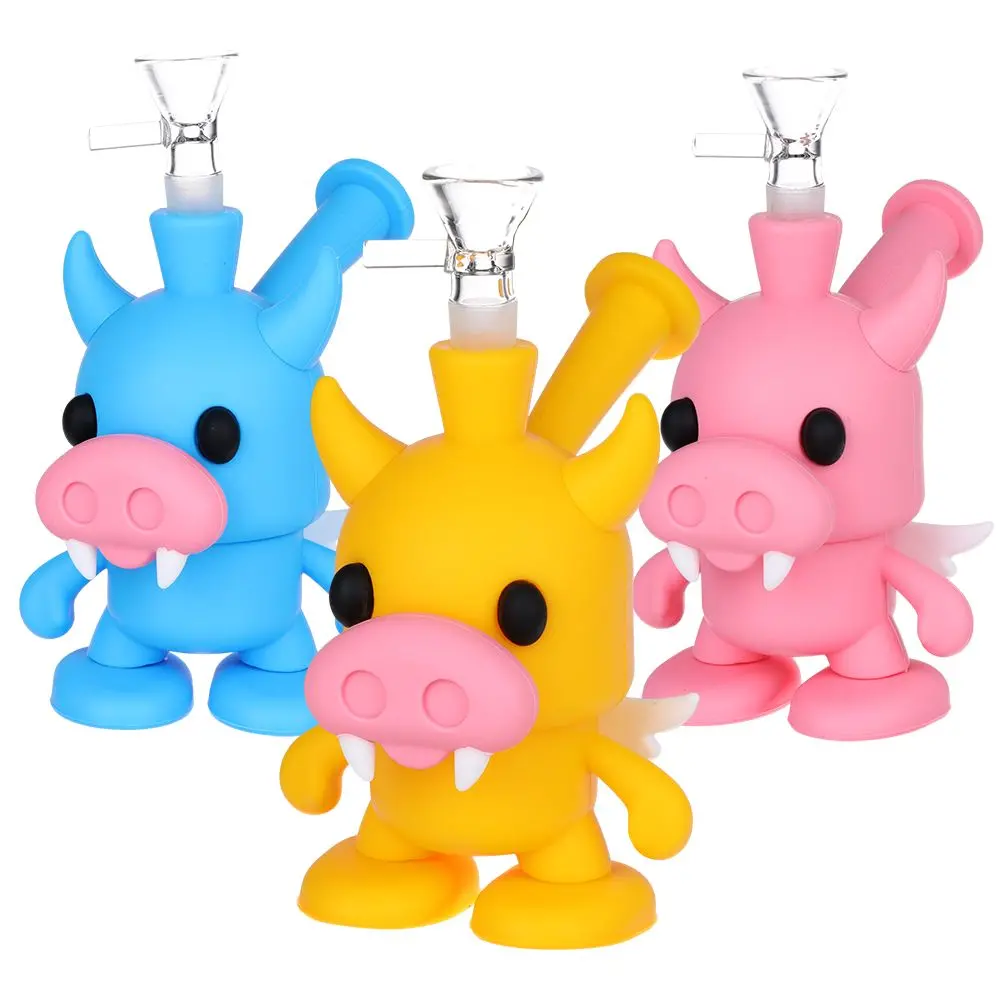 Vampire Cow Silicone Bubbler - 6" / Colors Vary 1