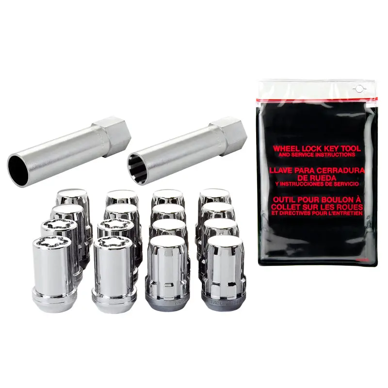 Mcgard Splinedrive Tuner 4 Lug Install Kit W/Locks & Tool (Cone) M12x1.5 / 13/16 Hex - Chrome 1