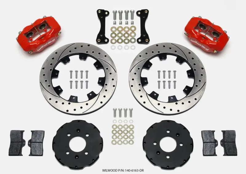 Wilwood Forged Dynalite Front Hat Kit 12.19In Drilled Red 94-01 Honda/Acura W/262Mm Disc 1