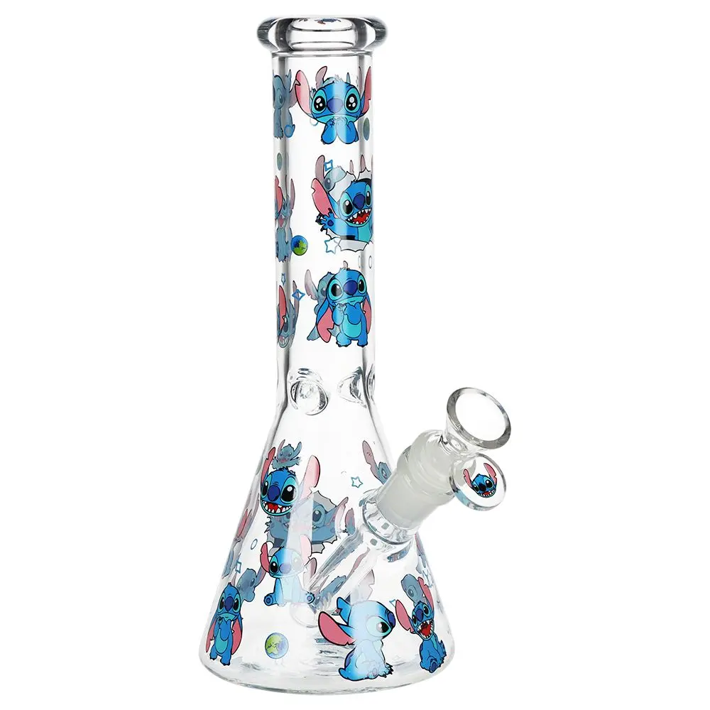 Little Blue Creature Beaker Glass Water Pipe - 10" / 14Mm F 1