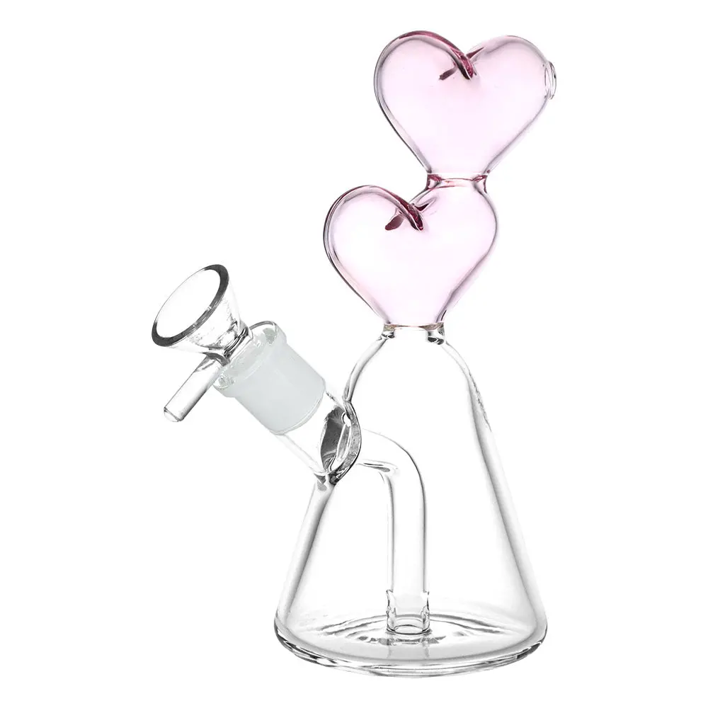 Hearts Converge Glass Water Pipe - 6.75" / 14Mm F 1