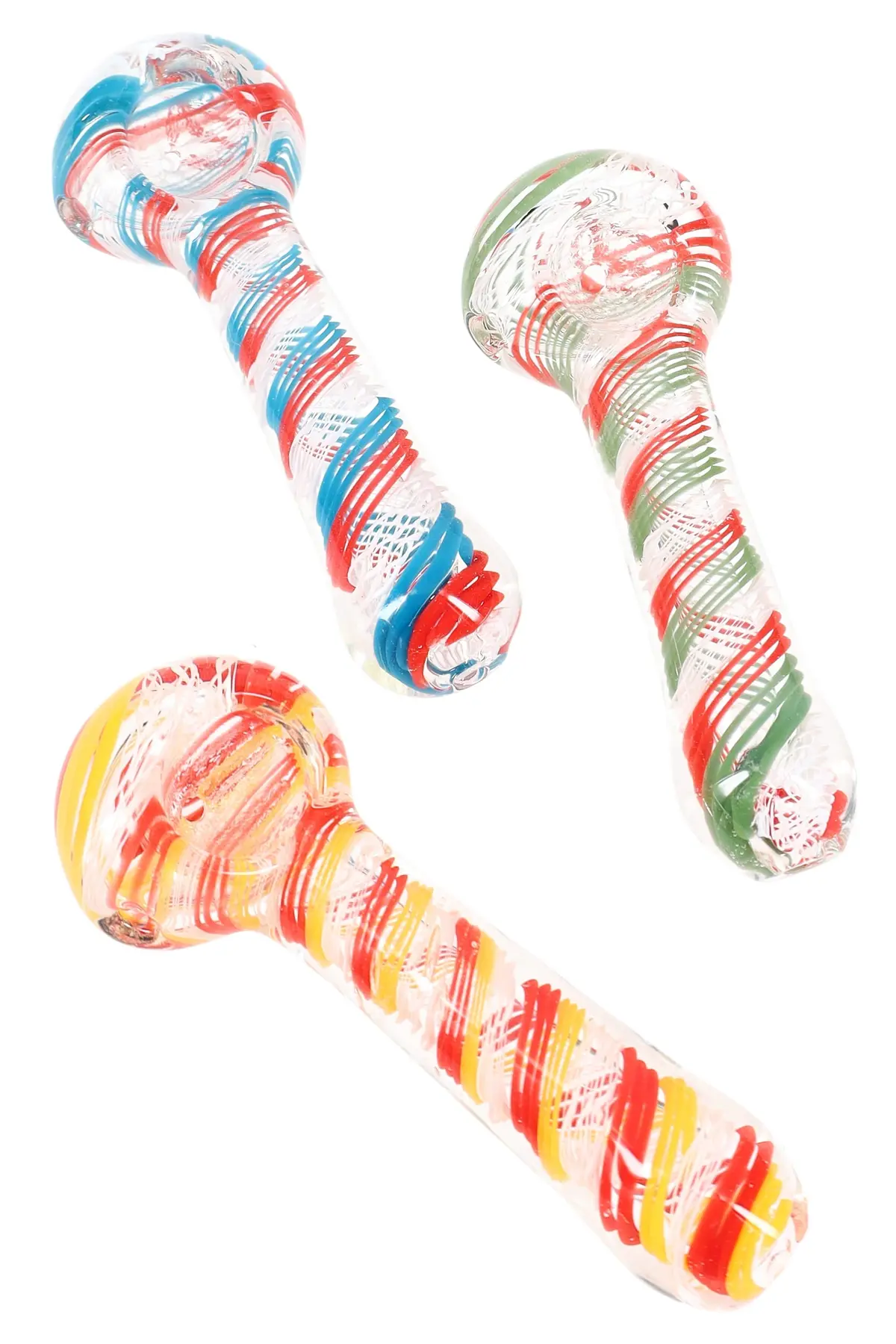 4″ Striped Glass Spoon Pipe “Candy Cane” – Assorted Colors 1