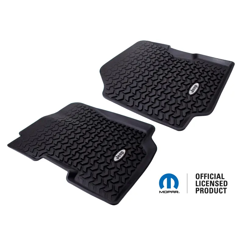 Rugged Ridge Floor Liner Front Black 1976-1995 Jeep Logo Cj-7 / Cj-8 / Jeep Wrangler Yj 1