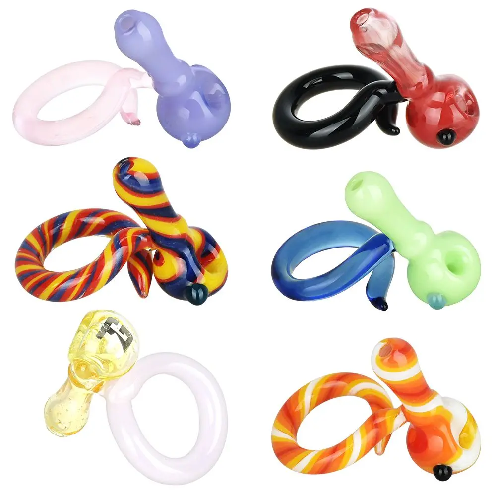 Eg Glass Functional Glass Ring Hand Pipe - 1.3" 1