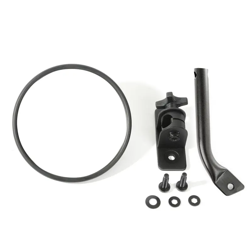 Rugged Ridge 97-18 Jeep Wrangler Textured Black Round Stubby Trail Mirror 1