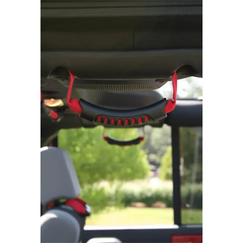 Rugged Ridge Rear Side Grab Handles Red 07-18 Jeep Wrangler Unlimited Jk 1