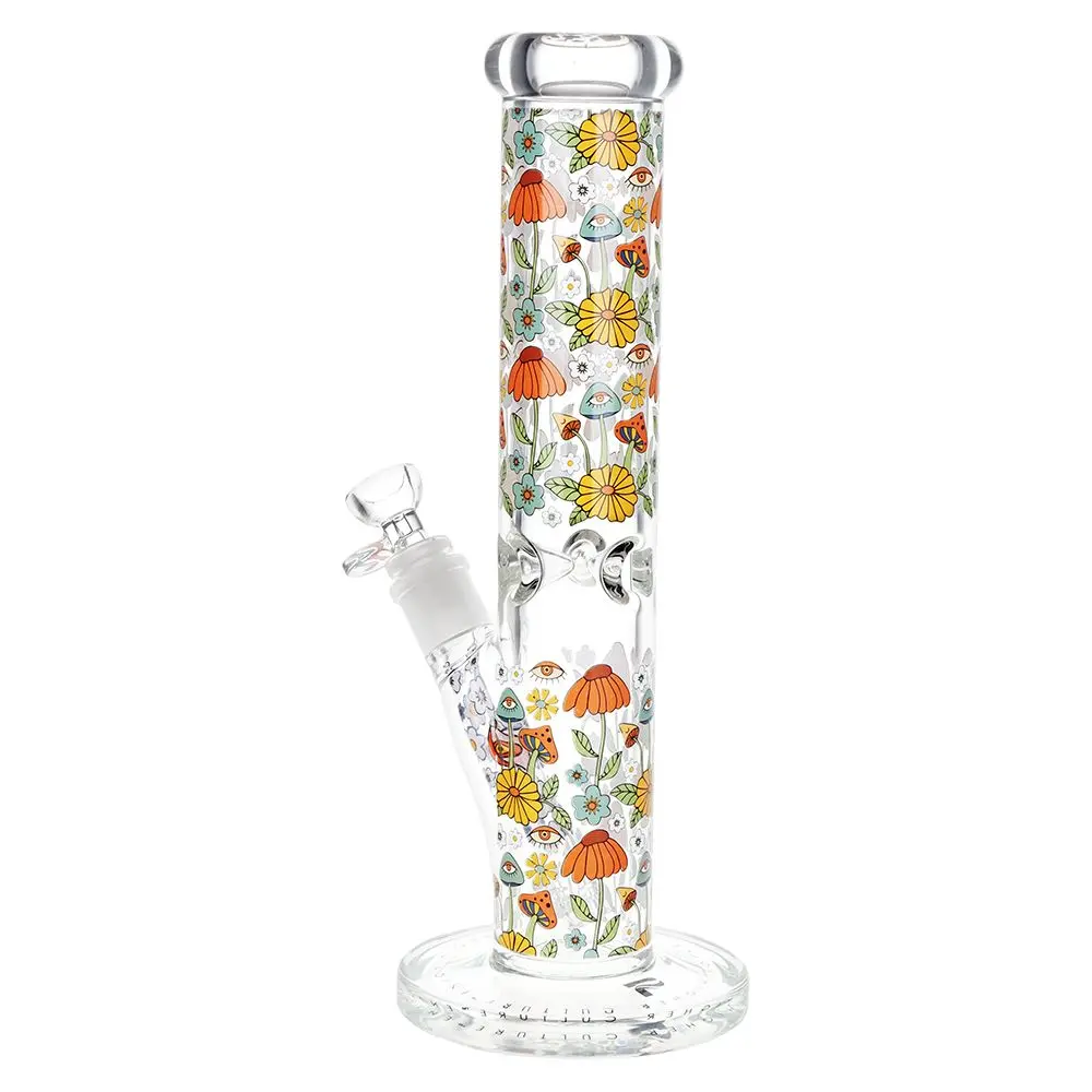 Pulsar Design Series Straight Tube Glass Water Pipe - Flower Vision / 12" / 14Mm F 2