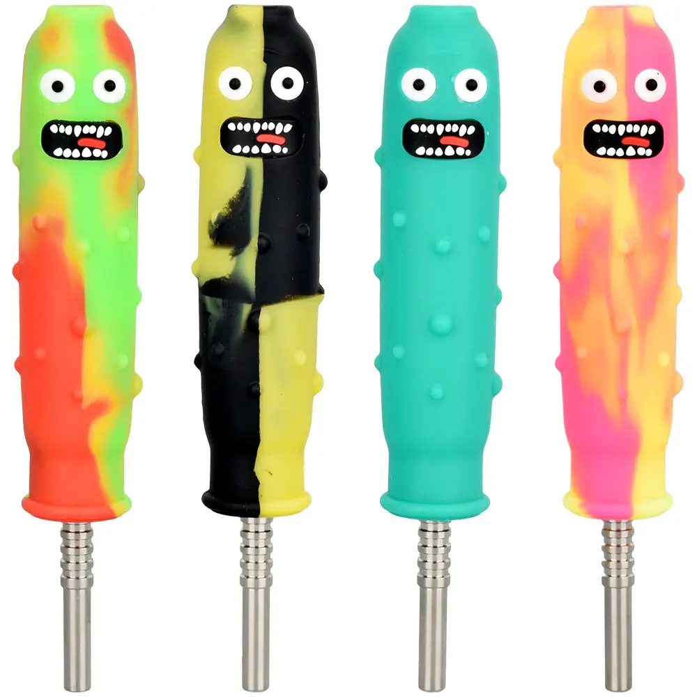 Pickle Richard Silicone Dab Straw + Titanium Tip - 4.75" / 10Ct 1