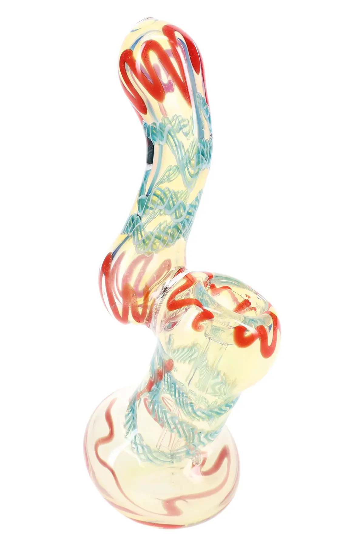 Color-Changing Striped Glass Sherlock Bubbler “Stripe Shift” – 5½″ – Assorted Colors 1
