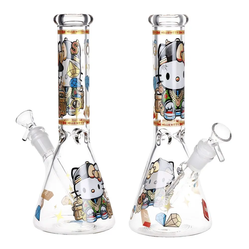 Swagged Out Hello Kitty Beaker Glass Water Pipe - 10" / 14Mm F 1
