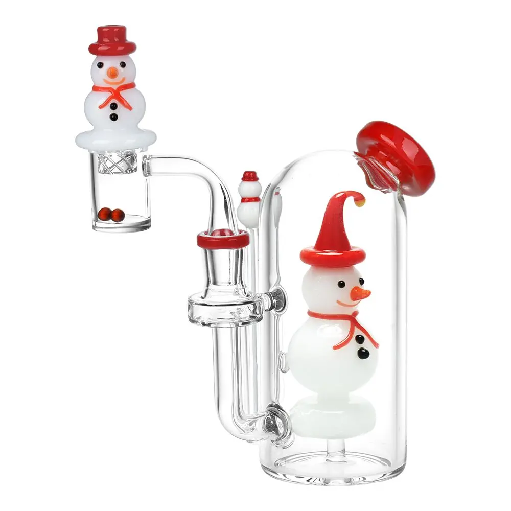 Smiling Snowman Glass Dab Rig Set - 6" / 14Mm F 1