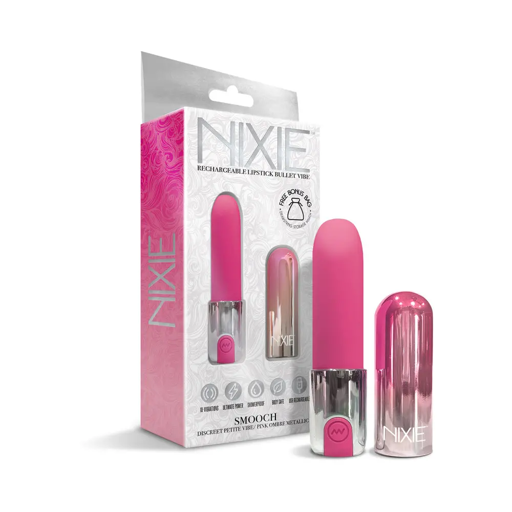 Nixie Smooch Rechargeable Lipstick Bullet Vibrator Pink Ombre 1