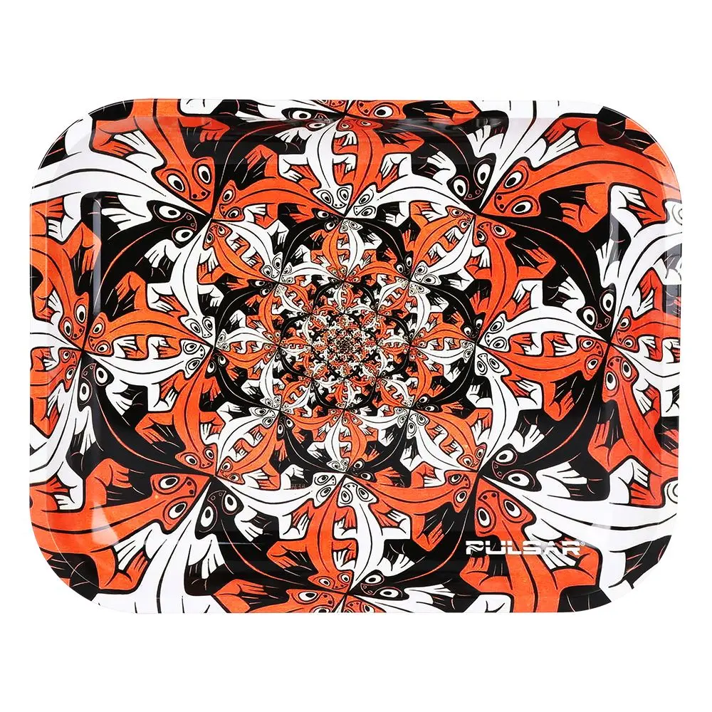 Pulsar Design Series Large Rolling Tray - Interlocking Lizards / 13"X11" 1