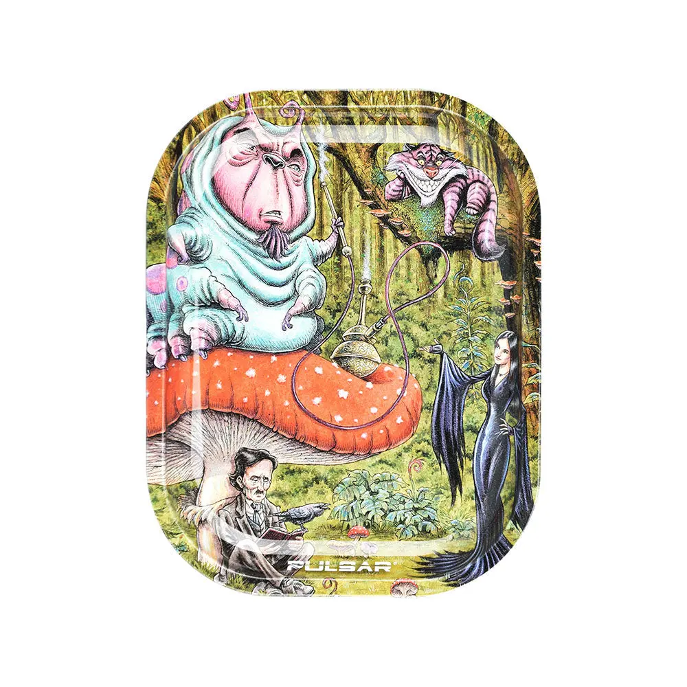 Pulsar Mini Metal Rolling Tray - Malice In Wonderland / 7"X5.5" 1