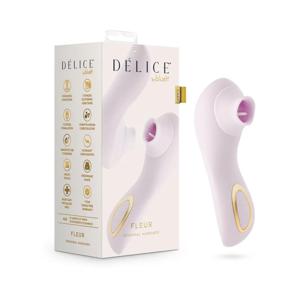 Delice Fleur Clitoral Fluttering & Suction Personal Massager Barely Purple 1