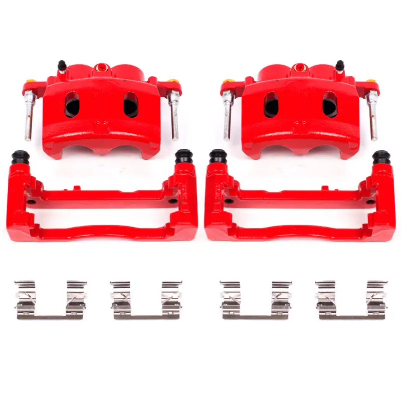 Power Stop 08-16 Cadillac Escalade Front Red Calipers W/Brackets - Pair 1