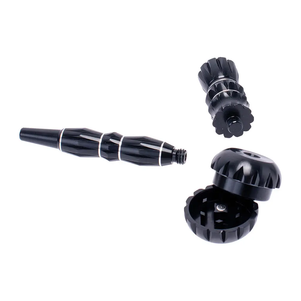 Aluminum Ribbed Smoking Pipe With Grinder 4