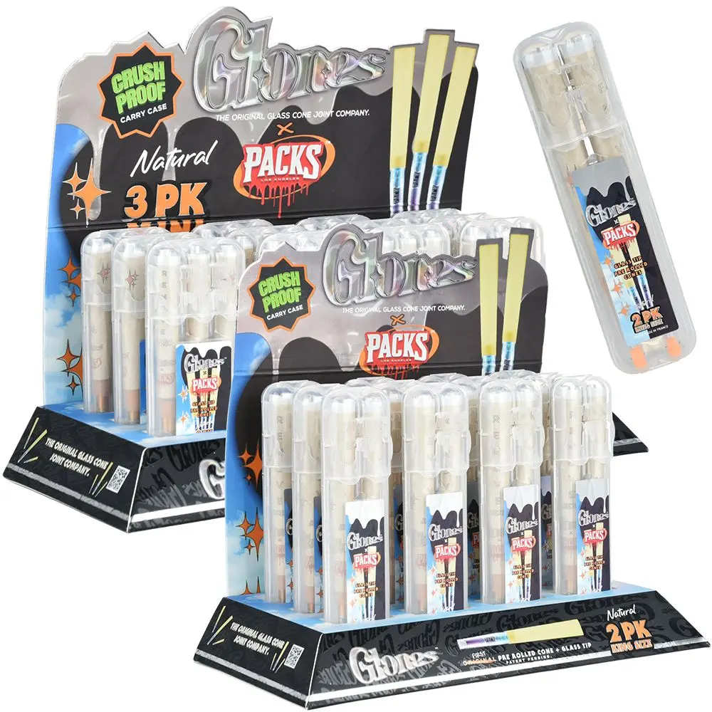 Glones X Packs Natural Pre-Rolled Cones + Glass Tips| 12Pk 1