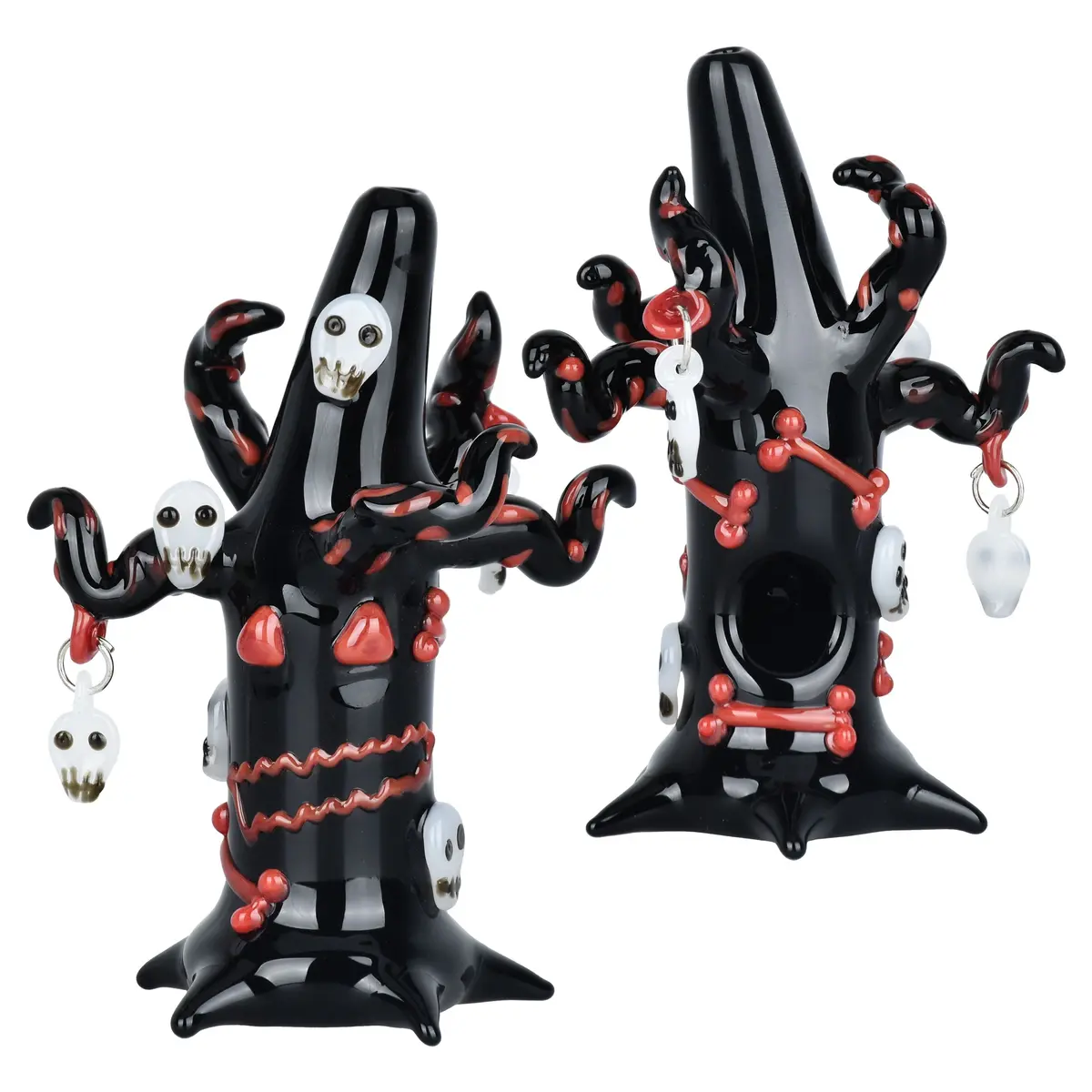 Spooky Halloween Tree Glass Hand Pipe - 5" 1