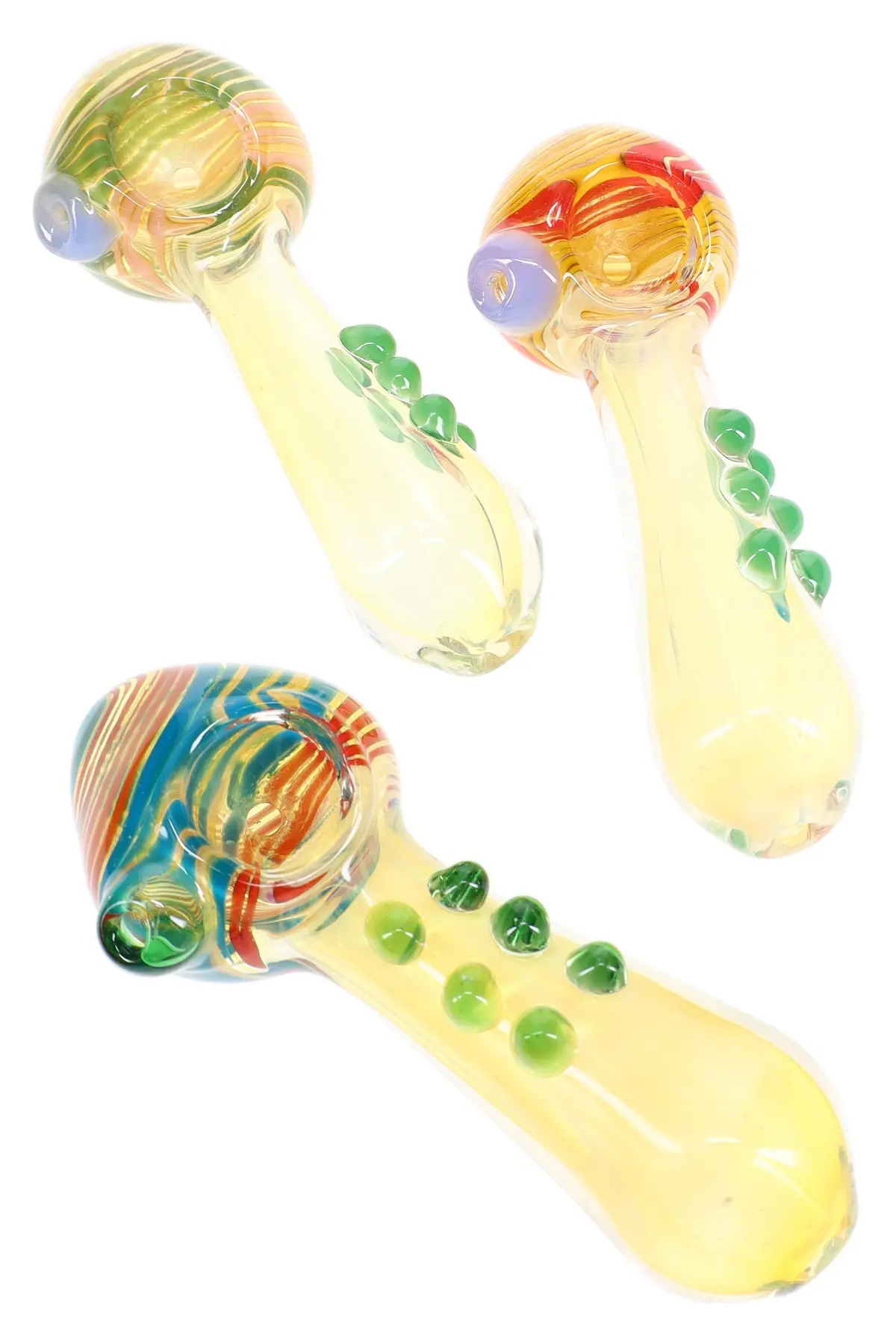 Color Changing Swirl Striped Glass Hand Pipe “Marble Cascade” – 4½″ 1