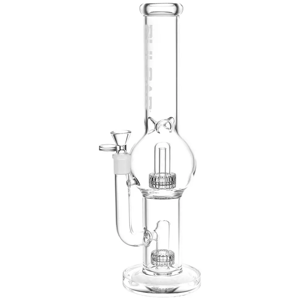 Pulsar Double Chamber Bubble Glass Water Pipe - 14" / 14Mm F / Clear 1