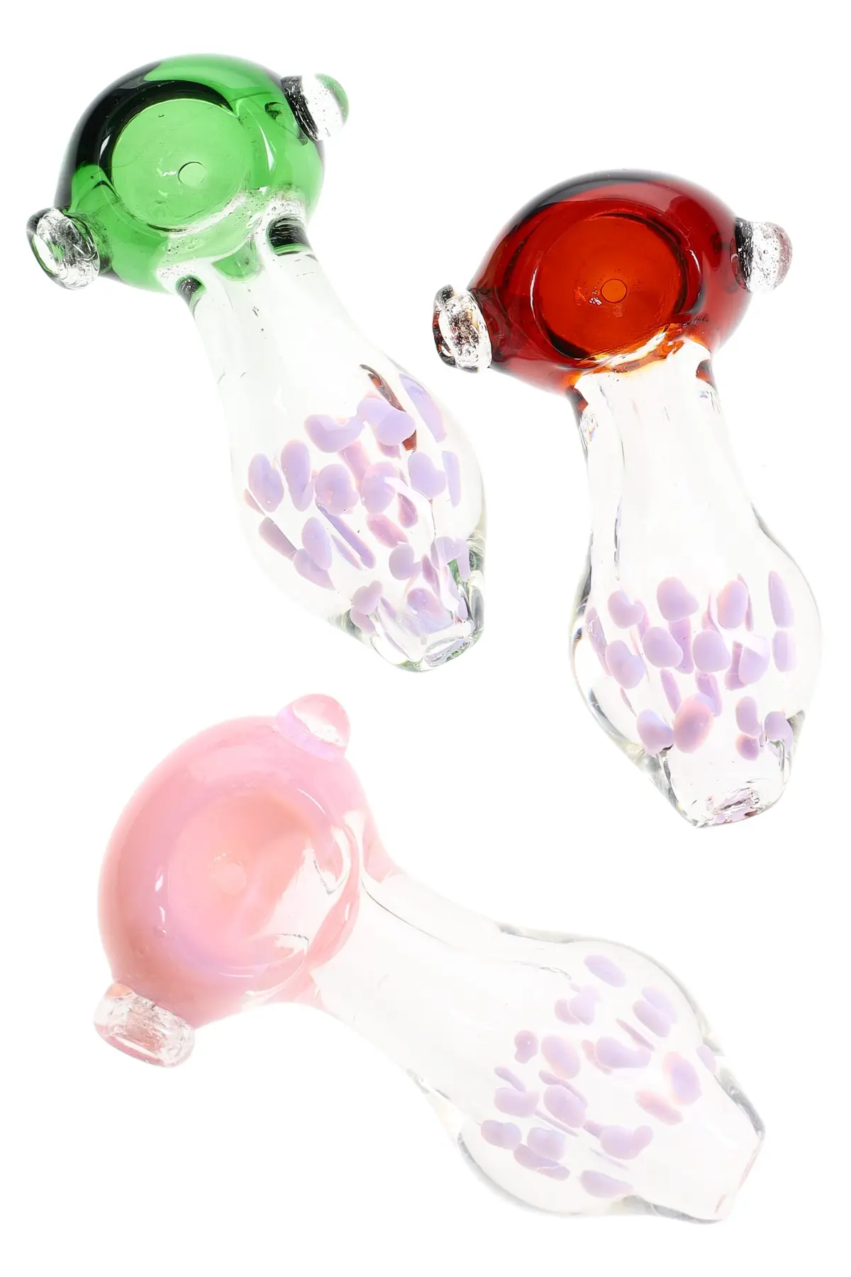Clear Neon Dot Glass Pipe “Confetti Mini” – 3½″ – Assorted Colors 1