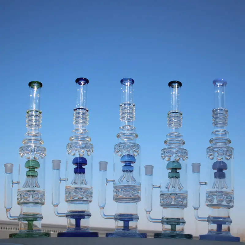 Jellyfish Sprinkler & Matrix Perc Glass Water Pipe 19.5" 1