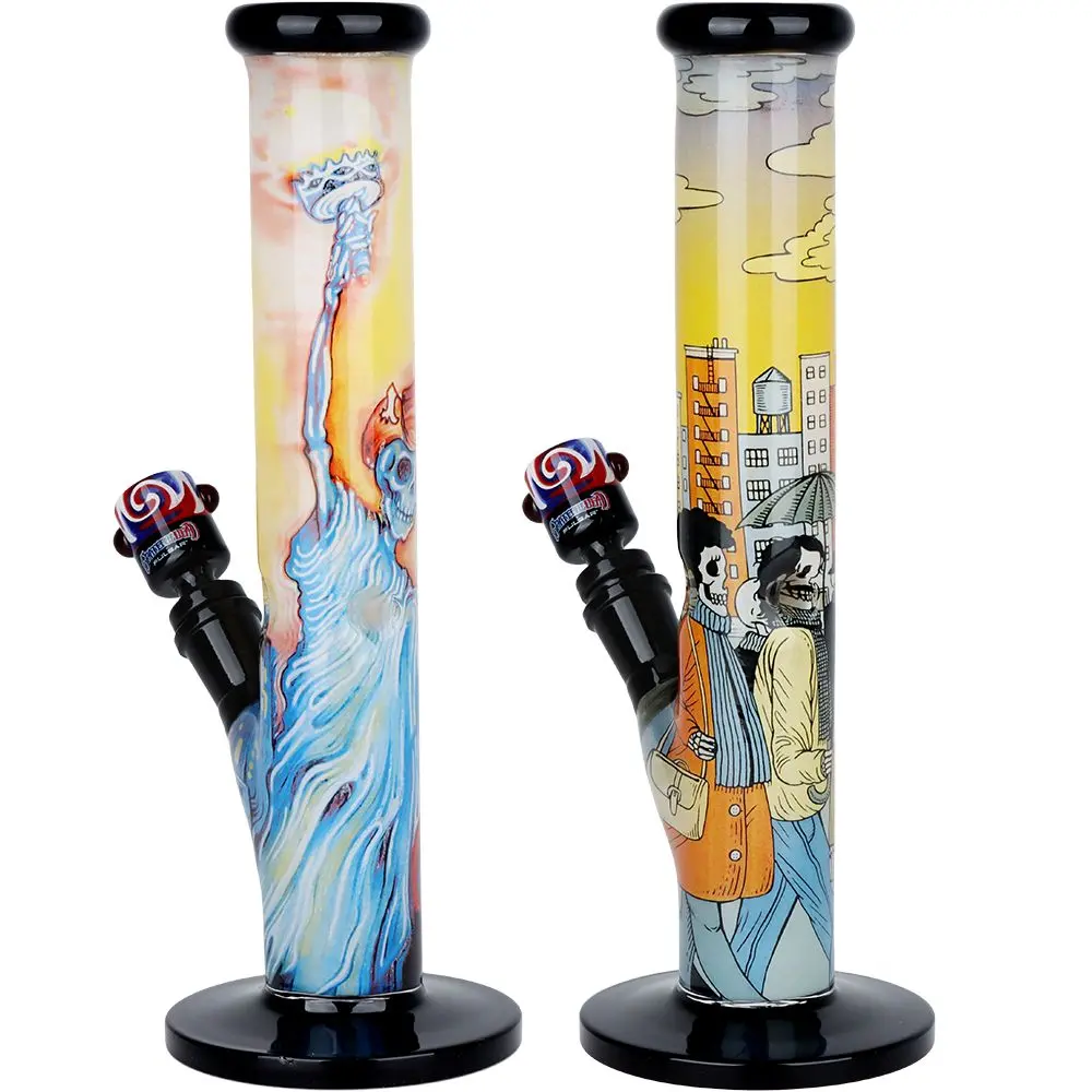 The Grateful Dead X Pulsar Inside Print Straight Tube Glass Water Pipe | 11.25" | 14Mm F 1