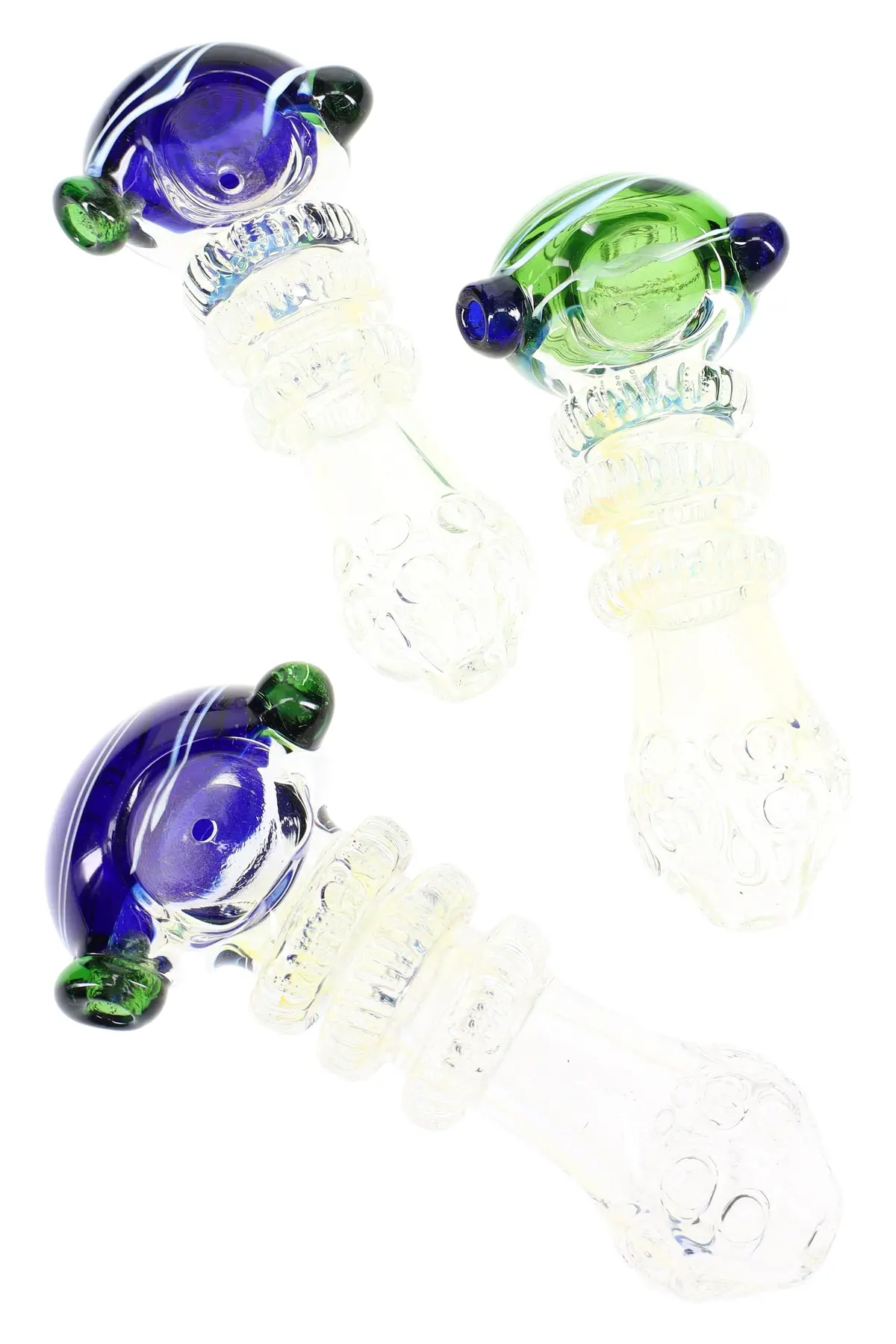 Color Changing Striped Rings Glass Spoon Pipe “Orbit Rings” – 5″ – Assorted Colors 1