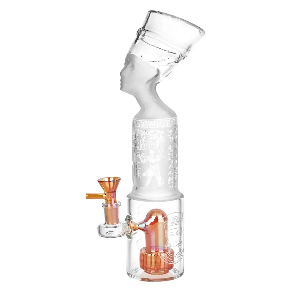 Pharoah Head Frosted Glass Water Pipe - 11.5" / 14Mm F 1