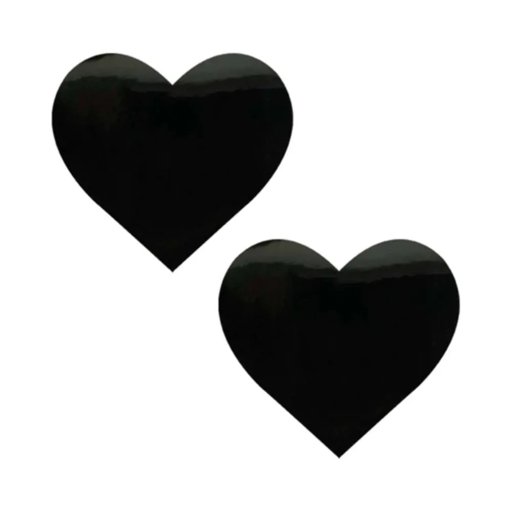 Neva Nude Pasty Black Wet Vinyl Dom Squad Heart 1