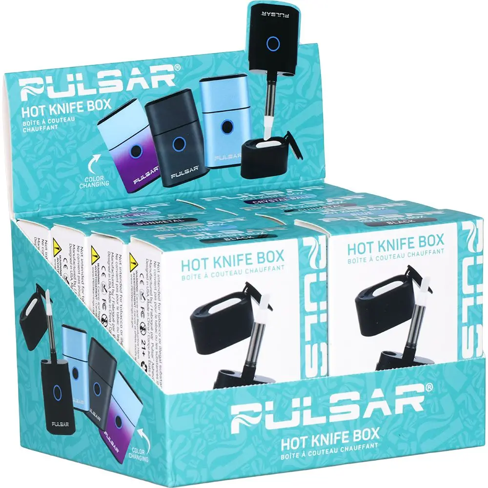 Pulsar Hot Knife Box 2-In-1 Electric Loading Tool & Dab Container | Black | 650Mah | 8Pc Display 1