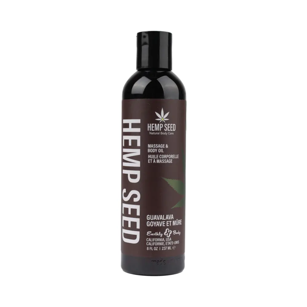 Earthly Body Hemp Seed Massage Oil Guavalava 8 Oz. 1