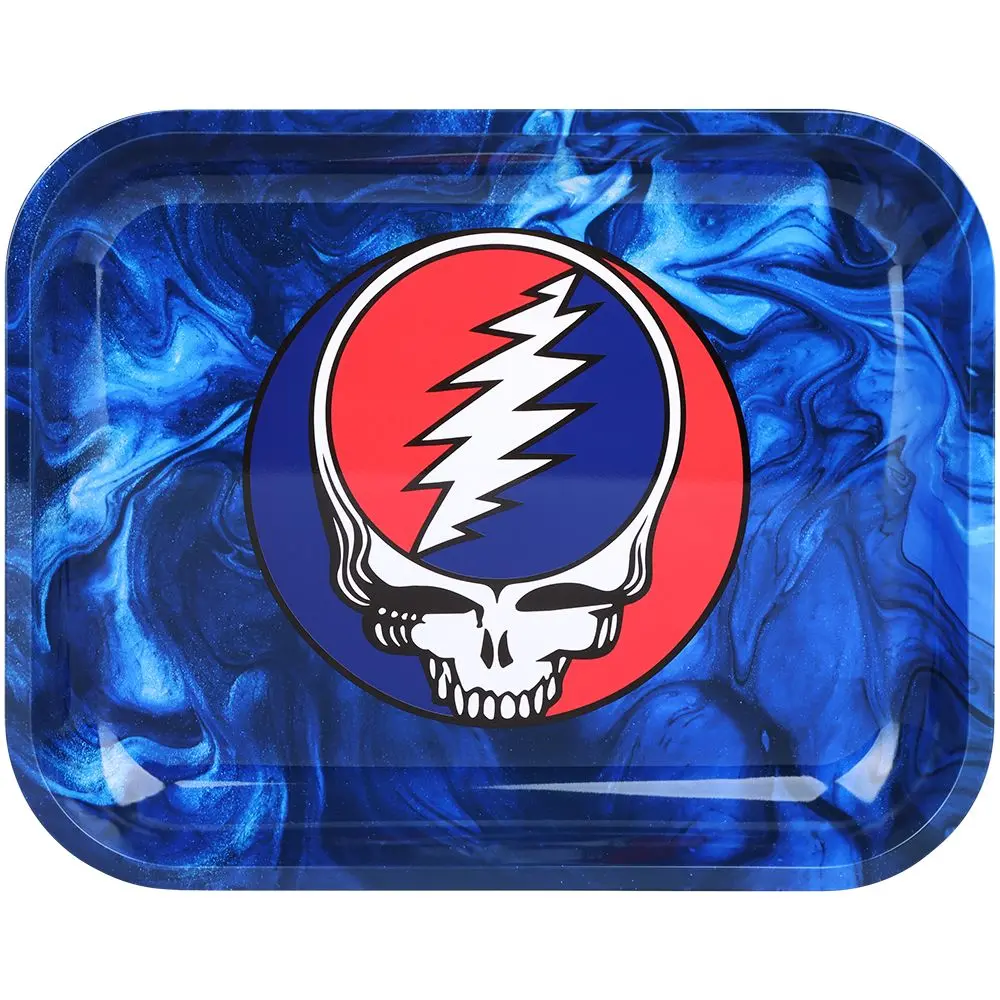 Grateful Dead X Pulsar Large Metal Rolling Tray - Steal Your Face Swirls / 13"X11" 1