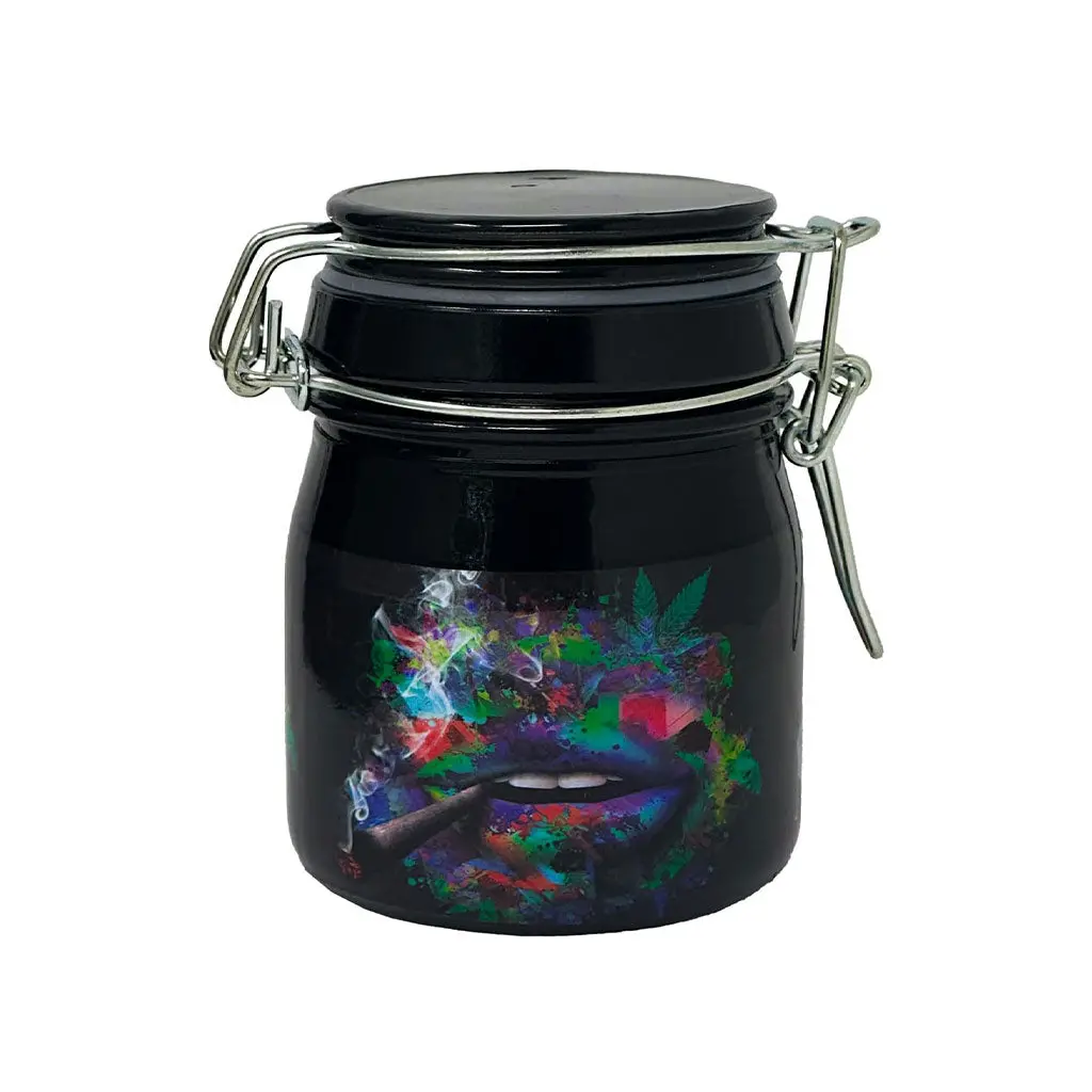 Trippy Lips Clamping Lid Storage Jar 1