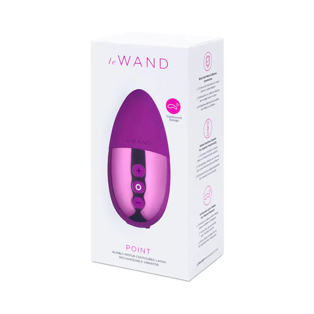 Le Wand Chrome Point Rechargeable Silicone Mini Vibrator Dark Cherry 1