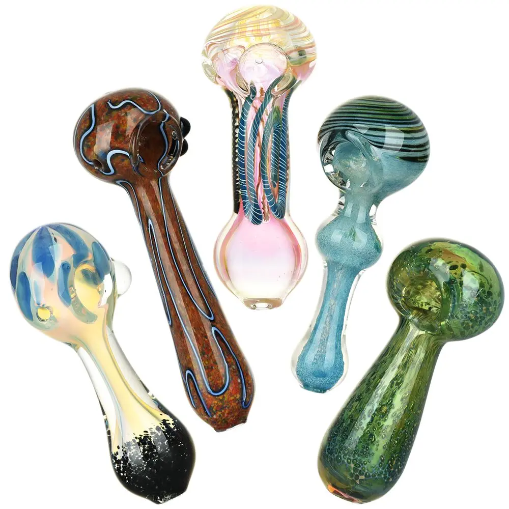 Heavy Ethers Assortment Glass Spoon Pipes - 4.5" 20Ct 1