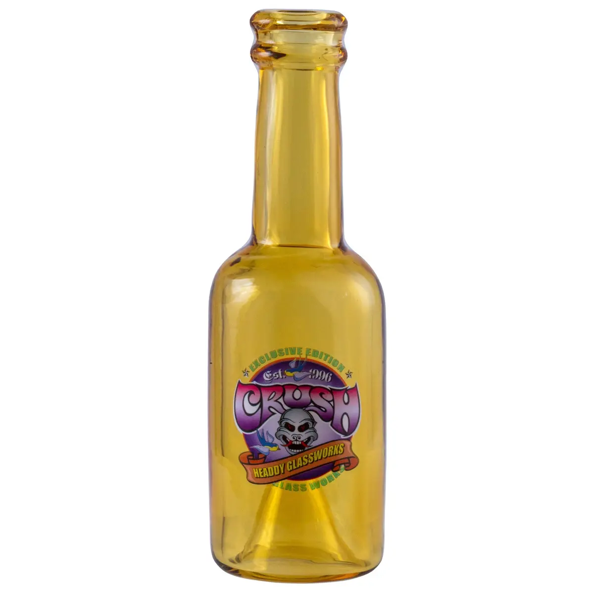 Crush Vibrant Borosilicate Glass Bottle Chillums - 4" Hand Pipes In Rainbow Colors 2