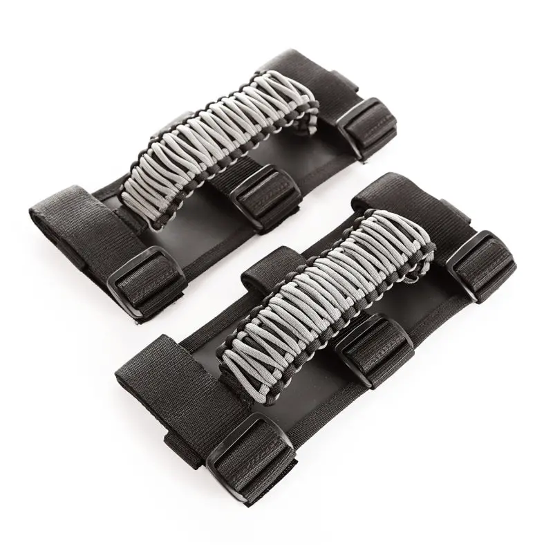 Rugged Ridge Paracord Grab Handles Gray/Black Pair 1