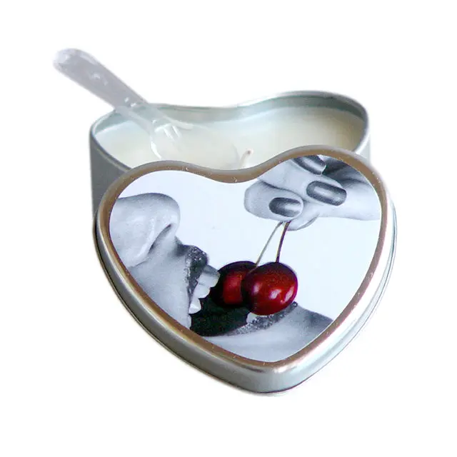 Earthly Body Hemp Seed Edible Massage Candle Cherry 4 Oz. 1