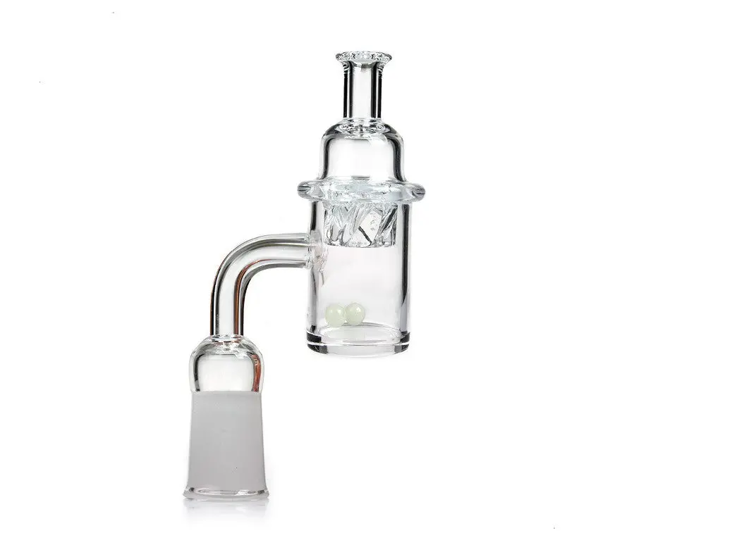 14Mm Female Quartz Banger Nail W/ Helix Function Cap & Glow Terp Pearls 1