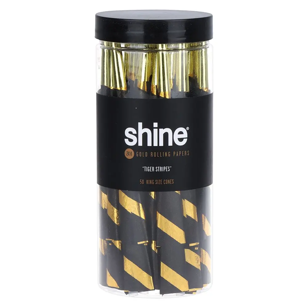 Shine 24K Gold Pre-Rolled Cones | King Size | 50Pc Jar 2
