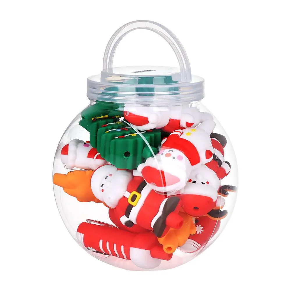 15Ct Fishbowl - Christmas Themed Silicone Hand Pipe  -  4" / Styles Vary 1