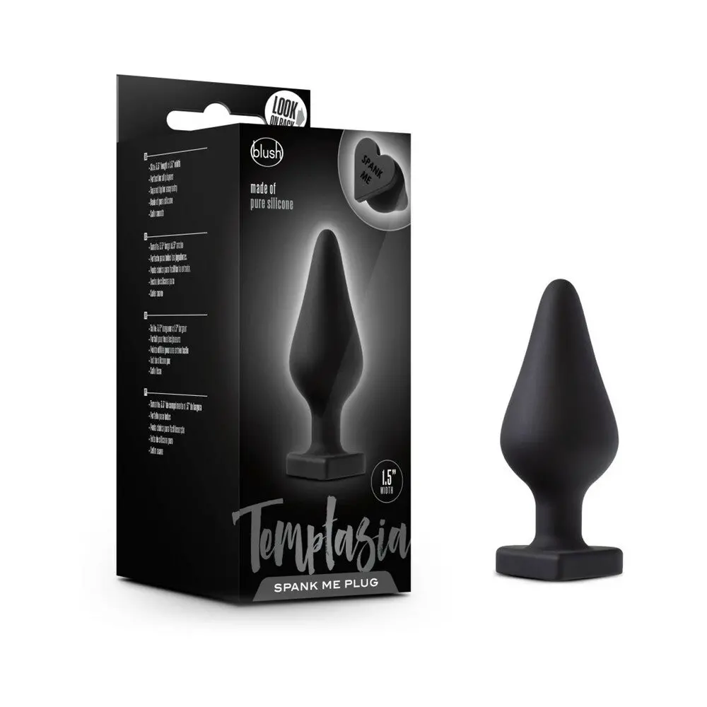 Blush Temptasia 'Spank Me' Silicone Anal Plug With Heart-Shaped Base Black 1