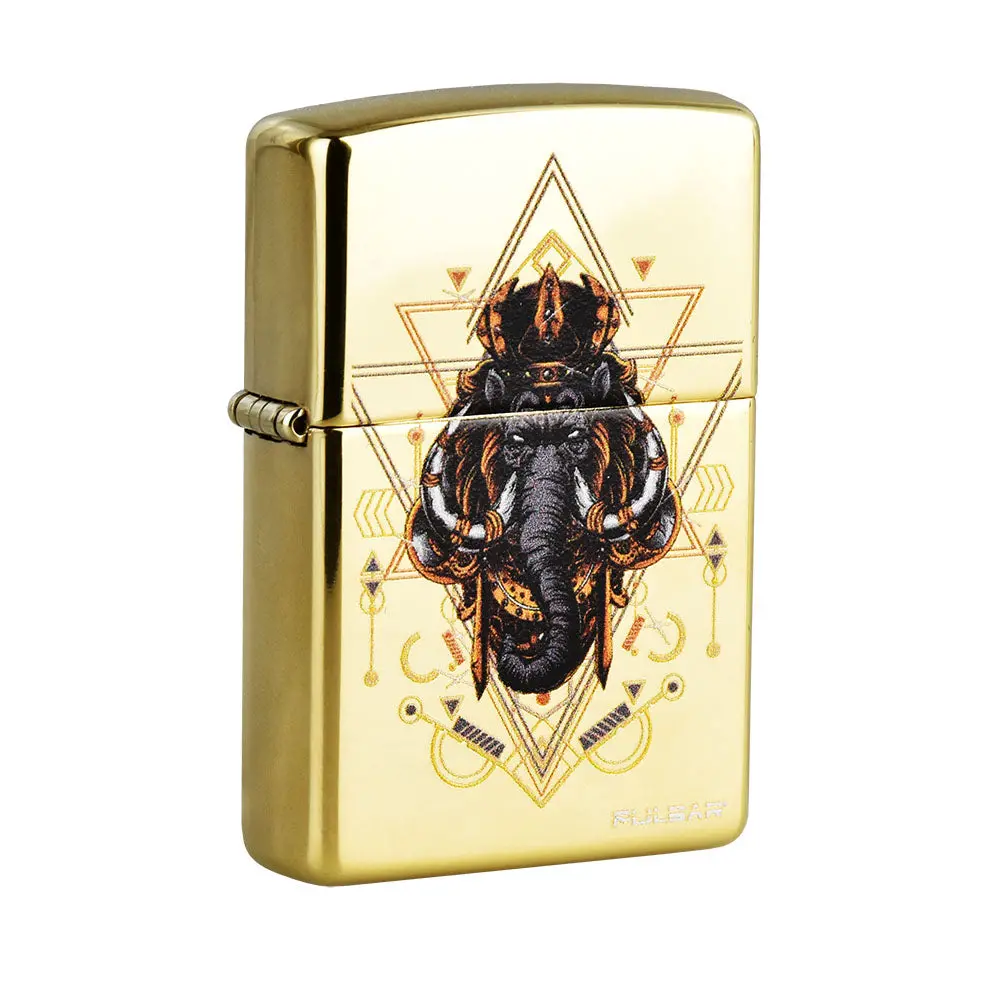Zippo Lighter - Pulsar King Mammoth - High Polish Brass 1
