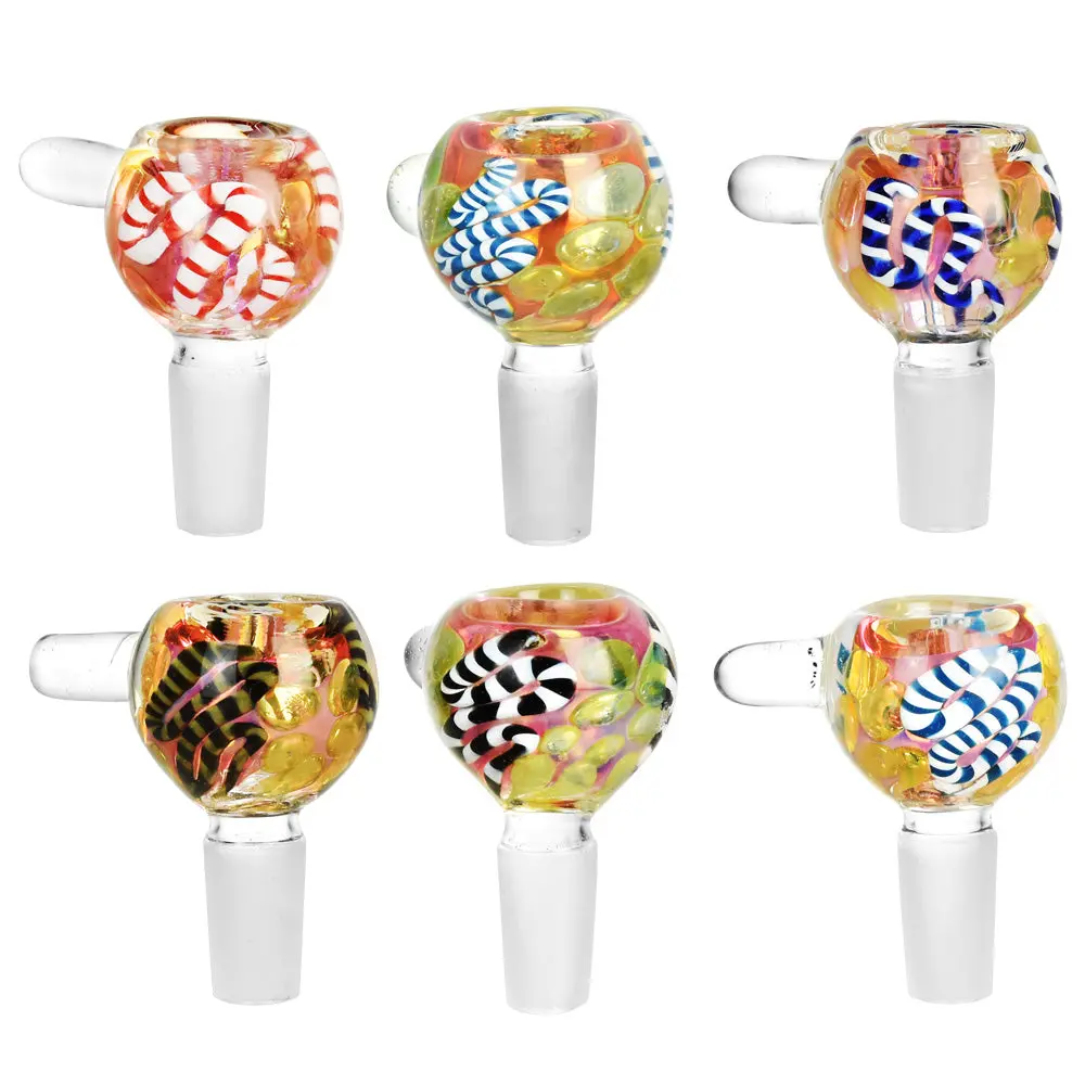 Fumed Rope Glass Herb Slide - 14Mm M / Colors Vary 1